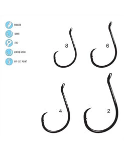 Hooks - Gamakatsu - Octopus Circle Black 25 Value Pack -Fishing Discount Store 2084 BKOctopusCircleLineArt