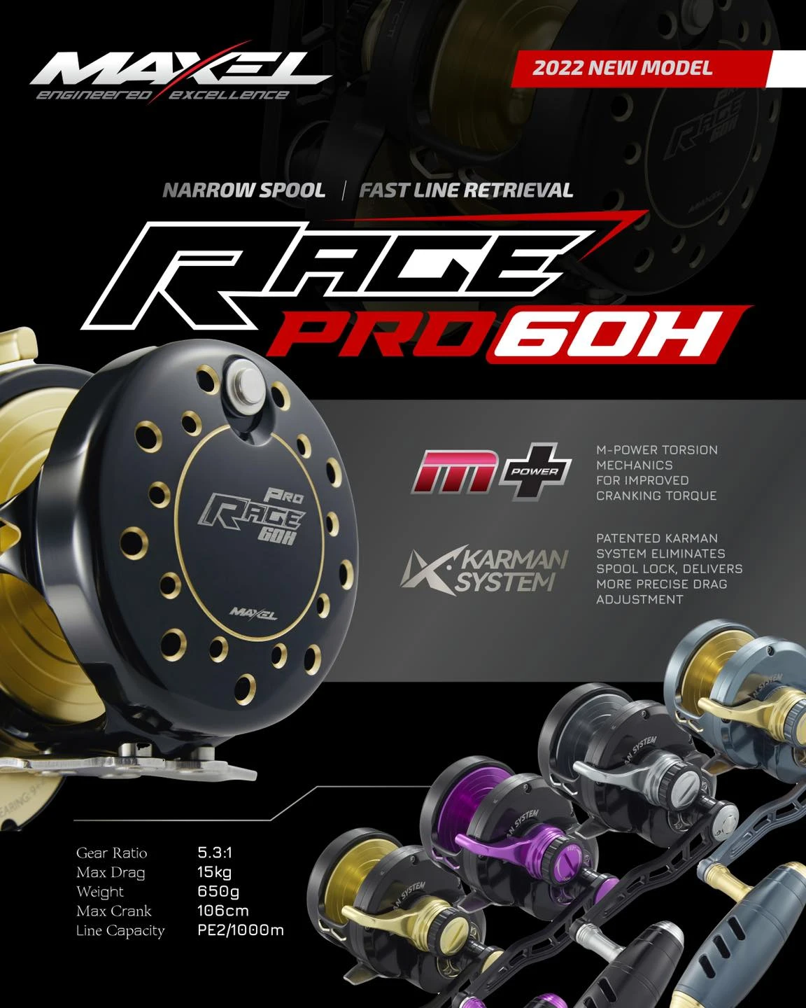 Slow Pitch Jigging Reel - Maxel - Rage PRO 60H (New 2022 Model) 4 Slow Pitch Jigging Reel - Maxel - Rage PRO 60H (New 2022 Model) - Image 2