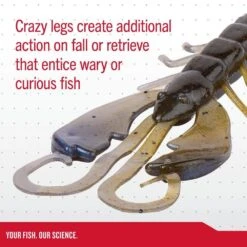 Craw Fishing Soft Bait - Berkley - PowerBait Crazy Legs Chigger 4" -Fishing Discount Store PowerBaitCrazyLegsChiggerCraw BlueCraw info1