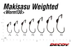 Weighted Hook - Decoy - Makisasu Weighted Worm 130 -Fishing Discount Store worm130 04size